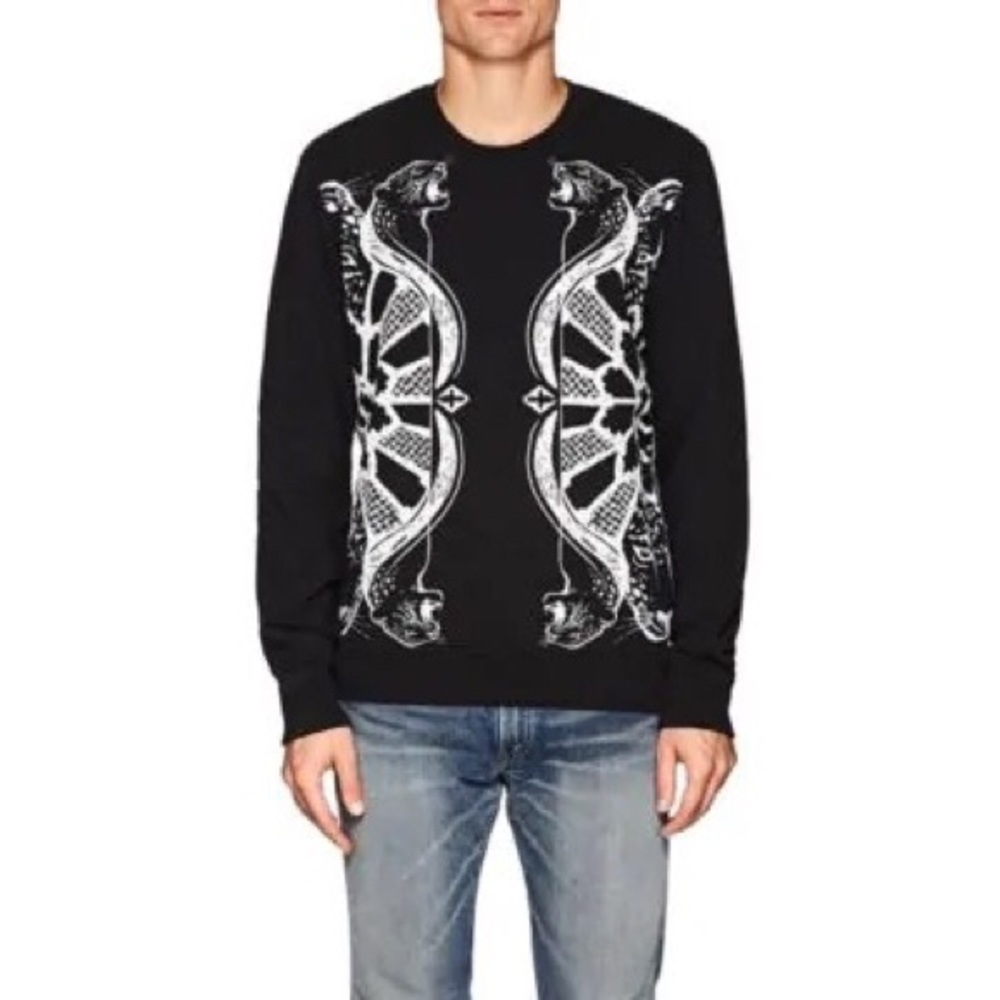 Just cavali Black Cat Print Sweatshirt